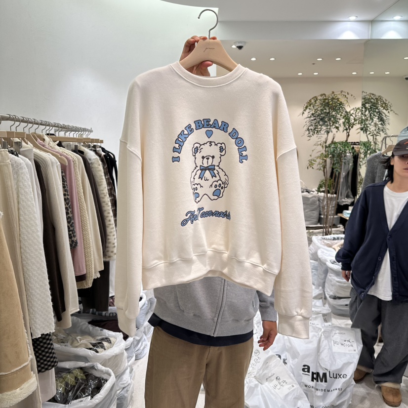 GRACIA韓國代購㊣女士新品熱賣真品人氣推薦時尚休閑衛衣加絨GRACIA衛衣圖色1