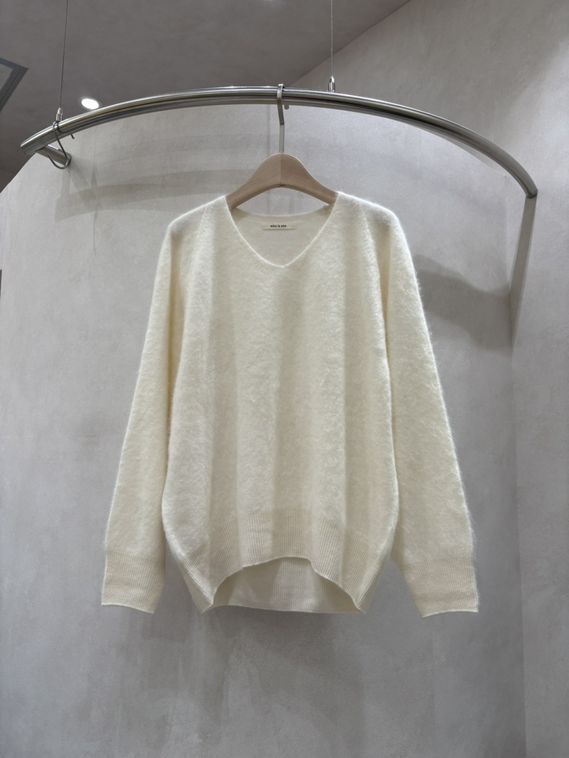 WHO IS SHE韓國直郵㊣女裝新款真品休閑職業針織衫安哥拉V領WHO IS SHE針織衫圖色1