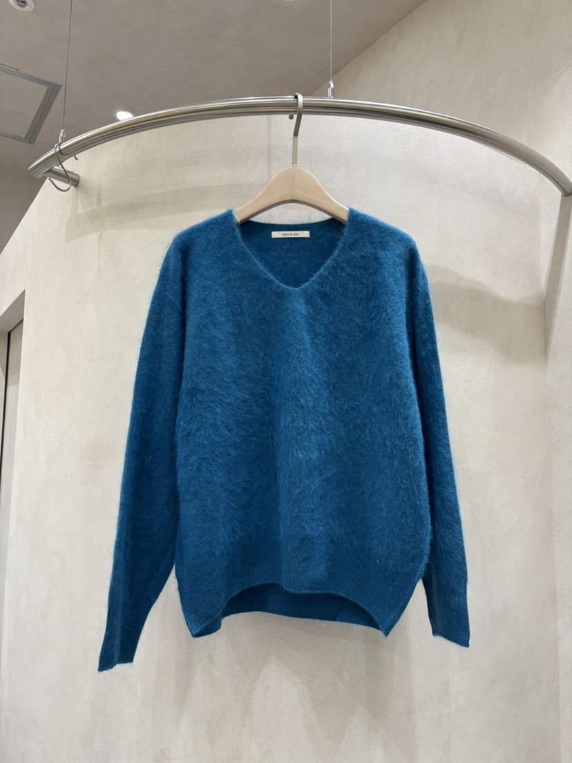 WHO IS SHE韓國直郵㊣女裝新款真品休閑職業針織衫安哥拉V領WHO IS SHE針織衫圖色4