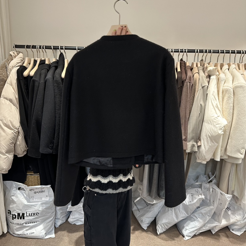 LE BUTTER東大門㊣代購女士新款職業25秋冬休閑夾克粗花呢LE BUTTER夾克