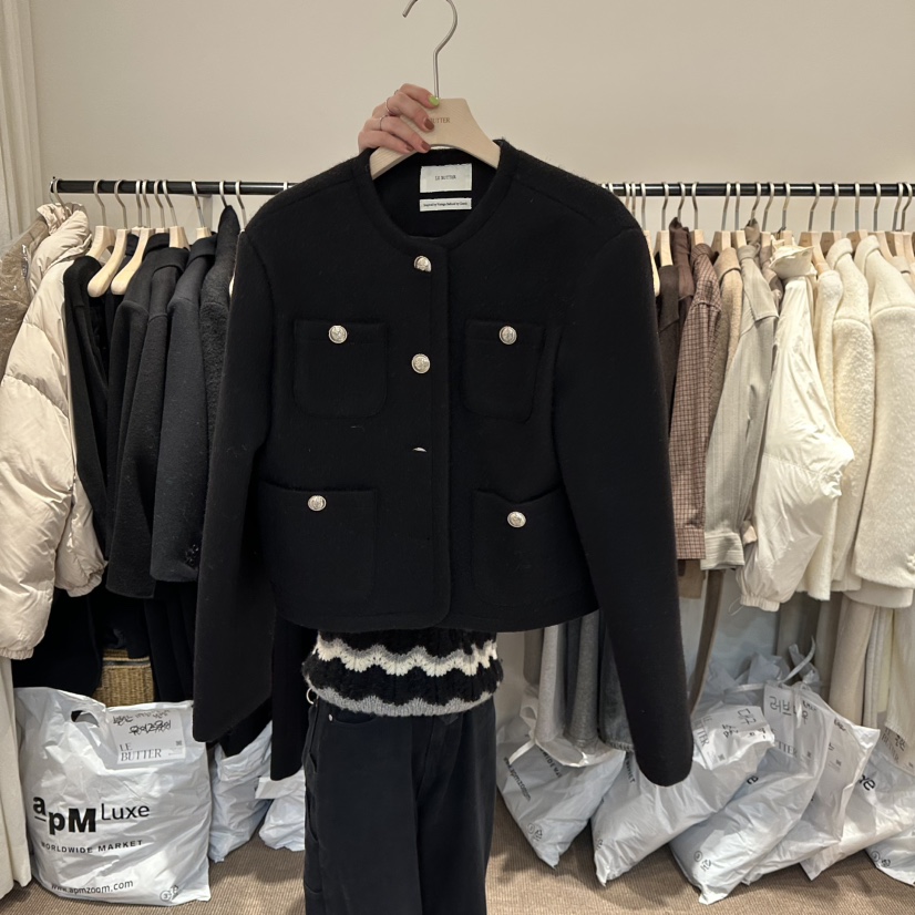 LE BUTTER東大門㊣代購女士新款職業25秋冬休閑夾克粗花呢LE BUTTER夾克圖色2
