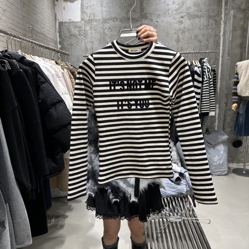 JUNI東大門㊣代購女士新款熱賣真品25秋冬時尚推薦職業長袖T恤my juni長袖T恤圖色1