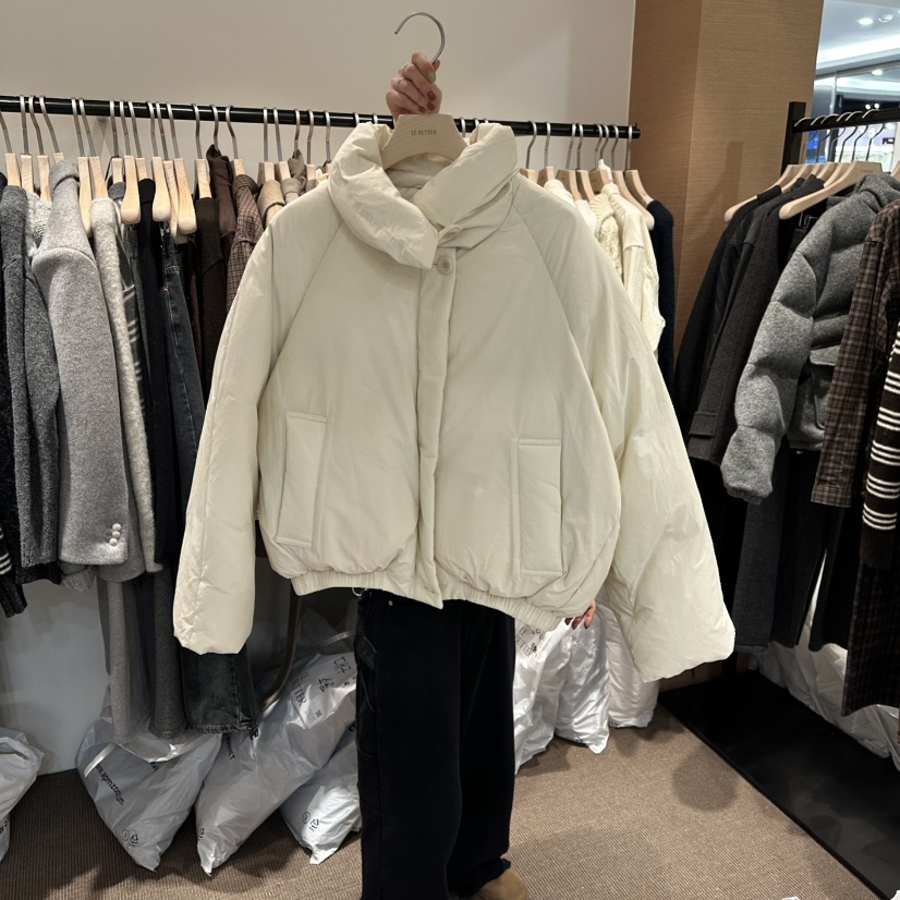 LE BUTTER東大門㊣實拍女士新品休閑職業短款羽絨服紐扣鵝絨LE BUTTER短款羽絨服圖色1