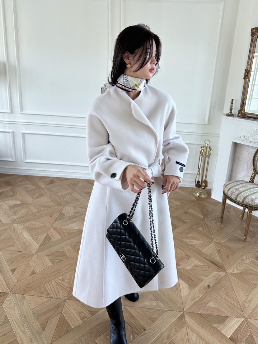 TRES BIEN韓國代購㊣女士新款25秋冬真品職業時尚中長款大衣TRES BIEN中長款大衣