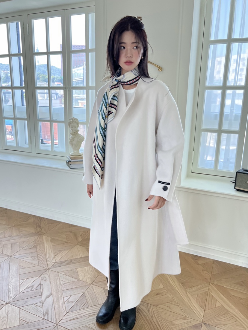 TRES BIEN韓國代購㊣女士新款25秋冬真品職業時尚中長款大衣TRES BIEN中長款大衣圖色1