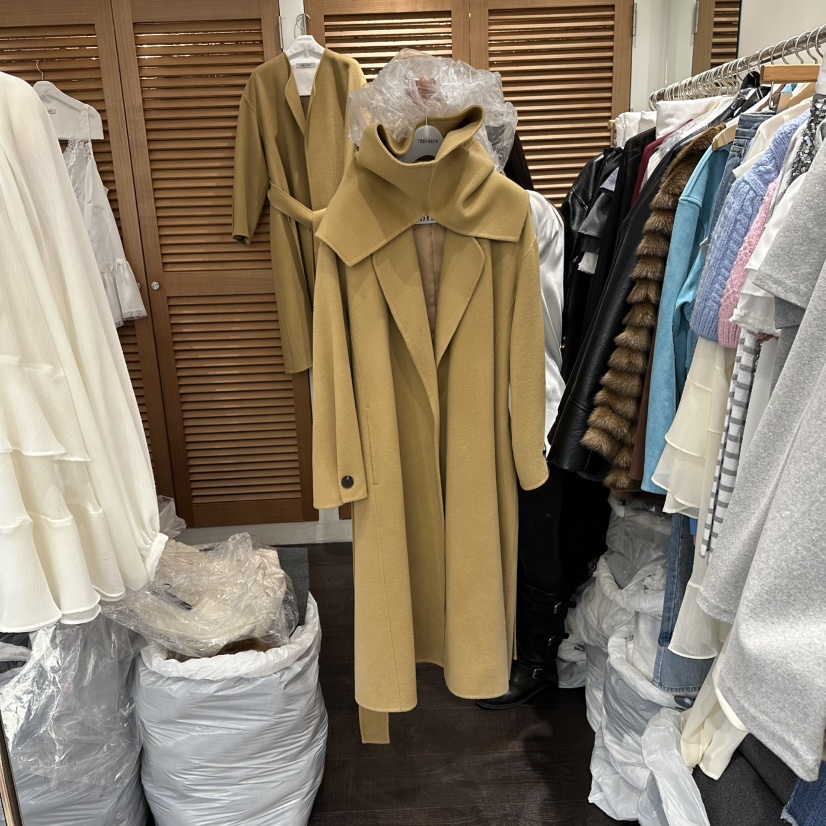 TRES BIEN韓國代購㊣女士新款25秋冬真品職業時尚中長款大衣TRES BIEN中長款大衣圖色2