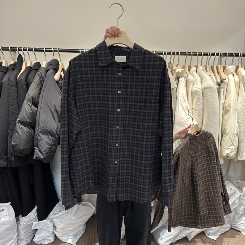 LE BUTTER韓國直郵㊣女士新款推薦職業時尚襯衫蕾絲衫格紋LE BUTTER襯衫/蕾絲衫圖色2