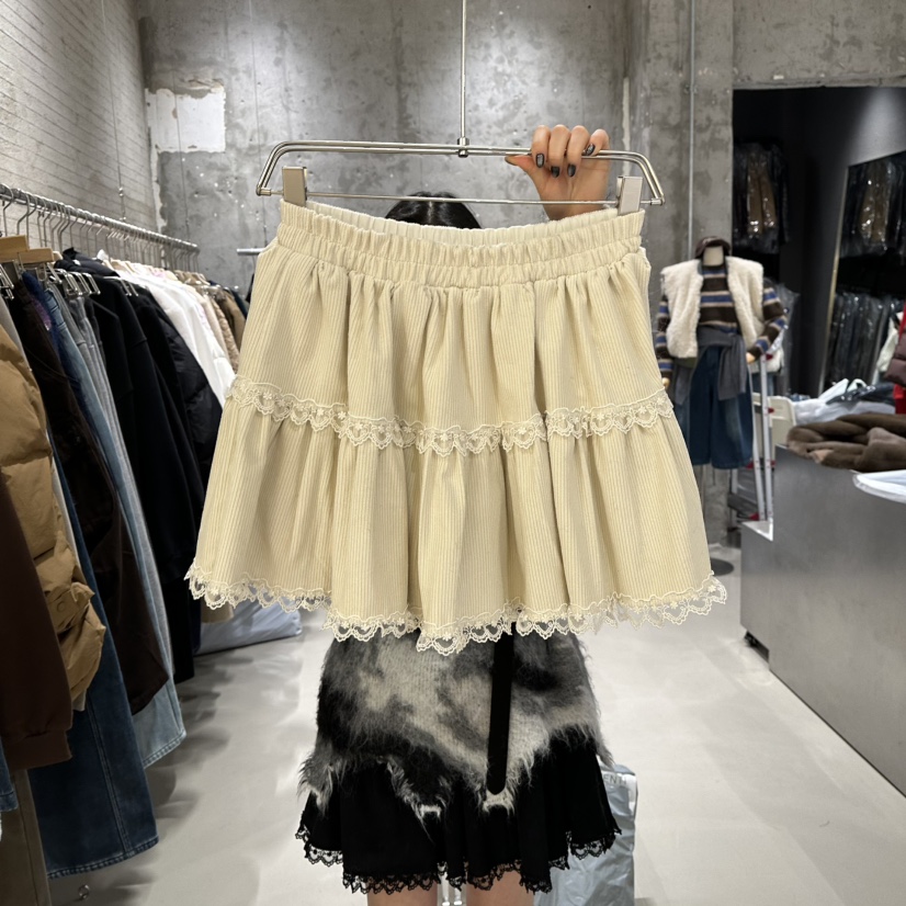 JUNI東大門㊣實拍女士新款職業25秋冬熱賣推薦時尚裙褲蕾絲my juni裙褲圖色1