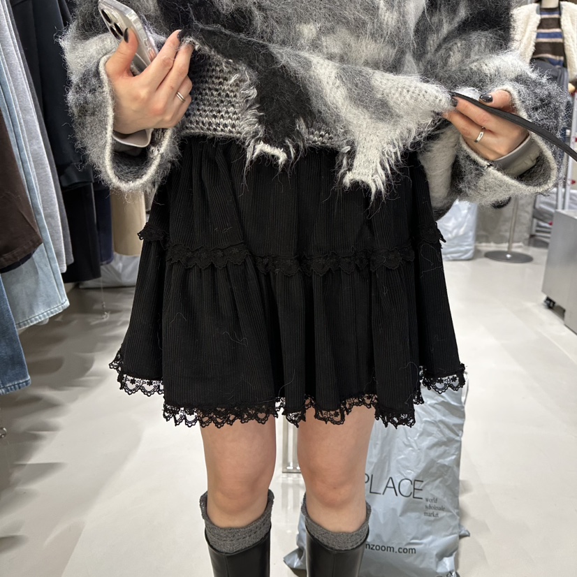 JUNI東大門㊣實拍女士新款職業25秋冬熱賣推薦時尚裙褲蕾絲my juni裙褲圖色3