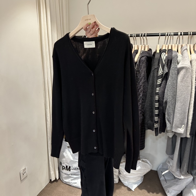 LE BUTTER東大門㊣實拍女士新款職業推薦針織衫V領羊毛開衫LE BUTTER針織衫圖色4