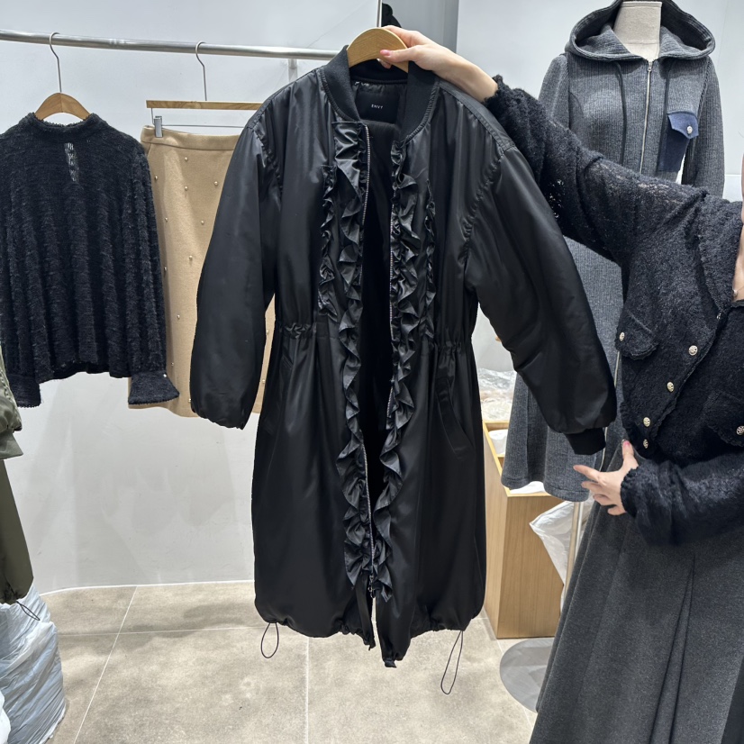 ENVY韓國代購㊣女裝新款熱賣休閑時尚25秋冬人氣真品長款風衣ENVY長款風衣圖色2