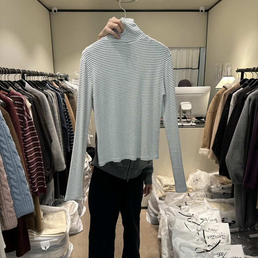 RE STOCK東大門㊣代購女裝新款推薦熱賣真品人氣25秋冬長袖T恤RE STOCK長袖T恤