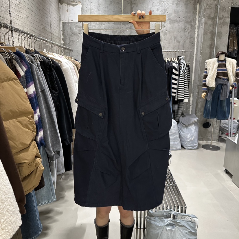 JUNI韓國直郵㊣女士新品職業熱賣真品時尚人氣長裙加絨羊毛my juni長裙圖色1