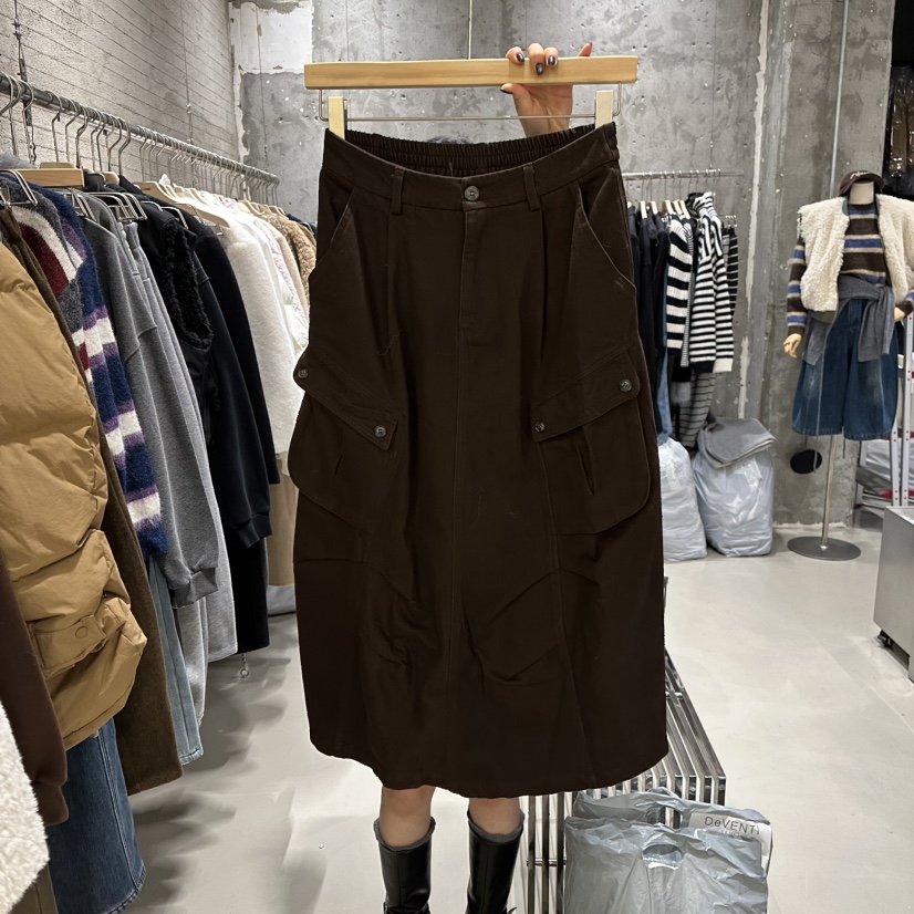 JUNI韓國直郵㊣女士新品職業熱賣真品時尚人氣長裙加絨羊毛my juni長裙圖色2