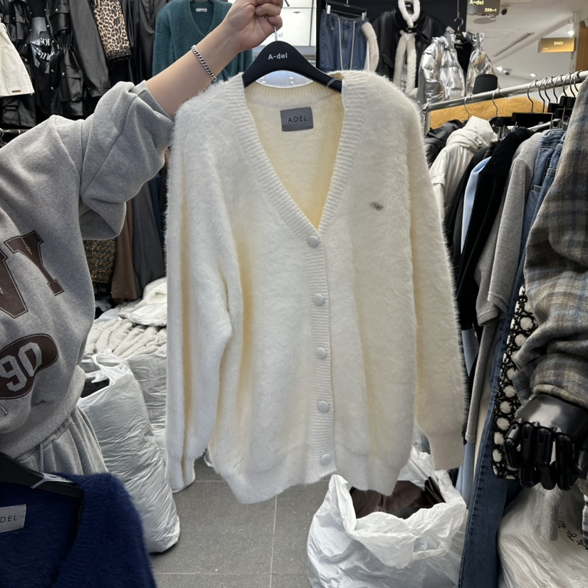 A-DEL韓國代購㊣女士新款時尚真品25秋冬休閑職業針織衫開衫A-DEL針織衫圖色1