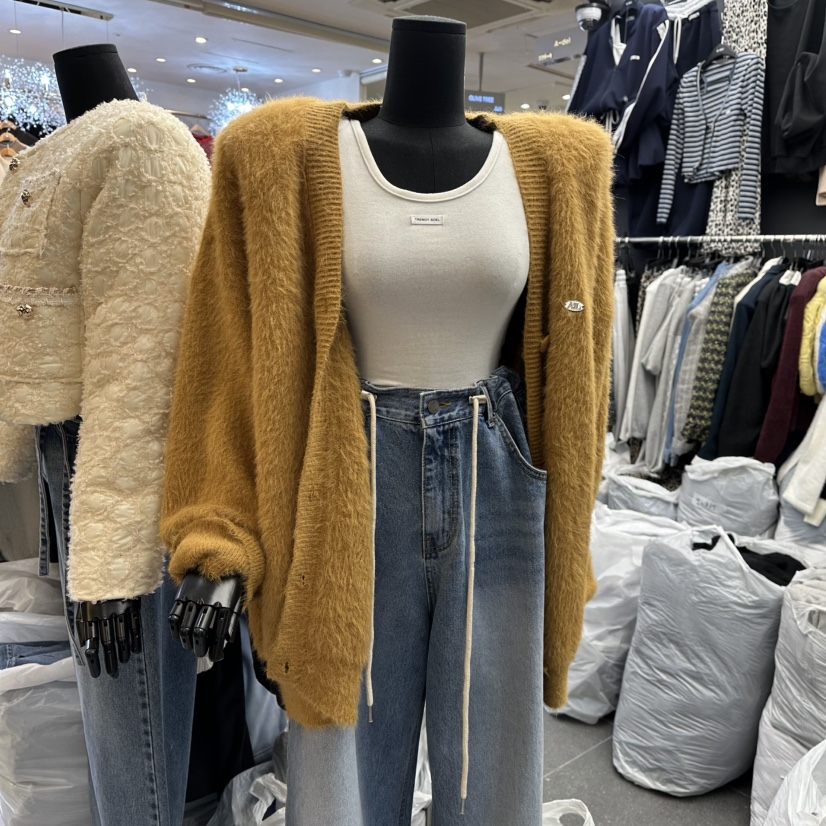 A-DEL韓國代購㊣女士新款時尚真品25秋冬休閑職業針織衫開衫A-DEL針織衫圖色3