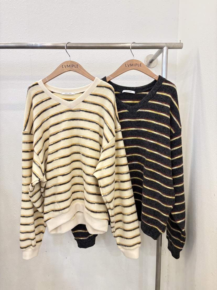 LUMIPLE東大門㊣實拍女裝新款熱賣人氣25秋冬時尚衛衣加絨條紋LUMIPLE衛衣
