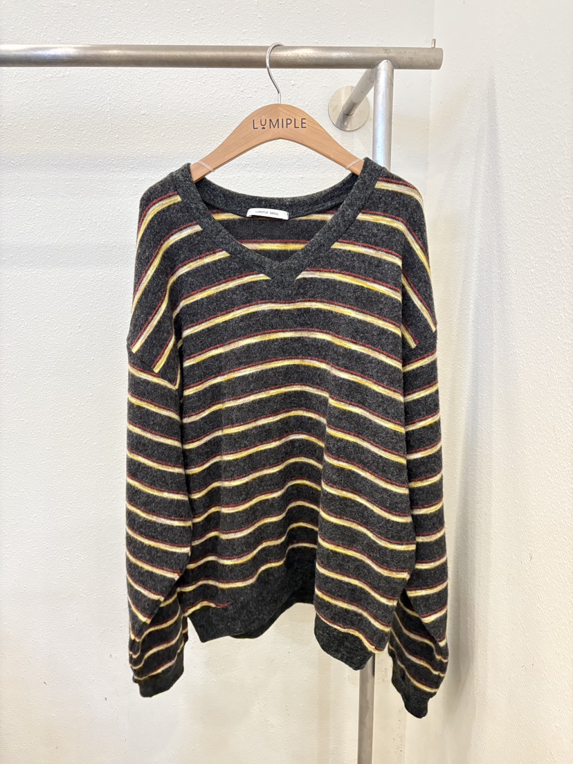 LUMIPLE東大門㊣實拍女裝新款熱賣人氣25秋冬時尚衛衣加絨條紋LUMIPLE衛衣圖色2