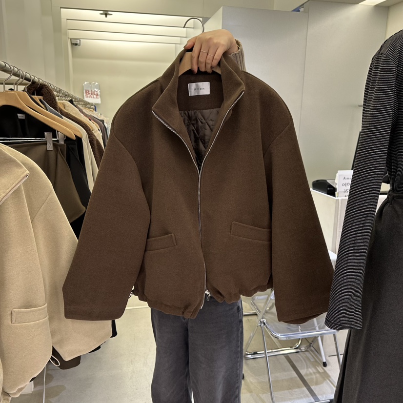 AMON韓國代購㊣女裝新款時尚人氣真品25秋冬職業休閑推薦夾克AMON夾克圖色2