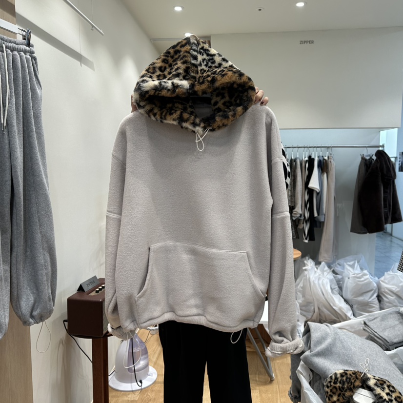 ZIPPER東大門㊣代購女士新款真品衛衣假兩件連帽衫加絨保暖ZIPPER衛衣圖色2