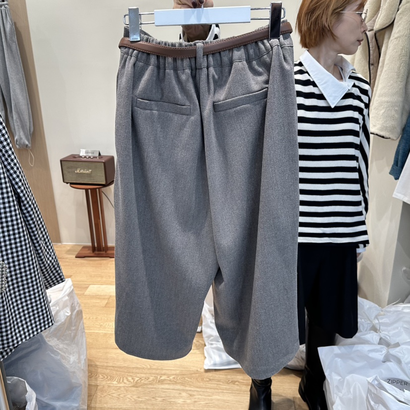 ZIPPER韓國直郵㊣女士新款25秋冬休閑短褲不含腰帶羊毛褶裥ZIPPER短褲