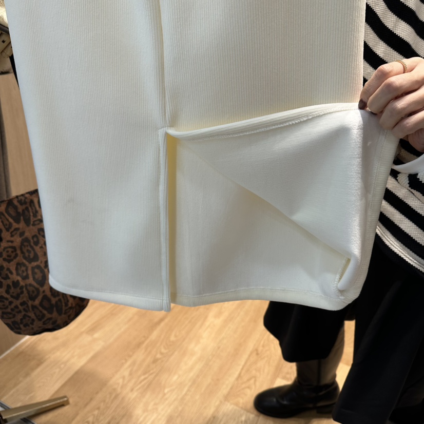 ZIPPER東大門㊣實拍女士新品休閑時尚職業長裙加絨抓絨羅紋ZIPPER長裙