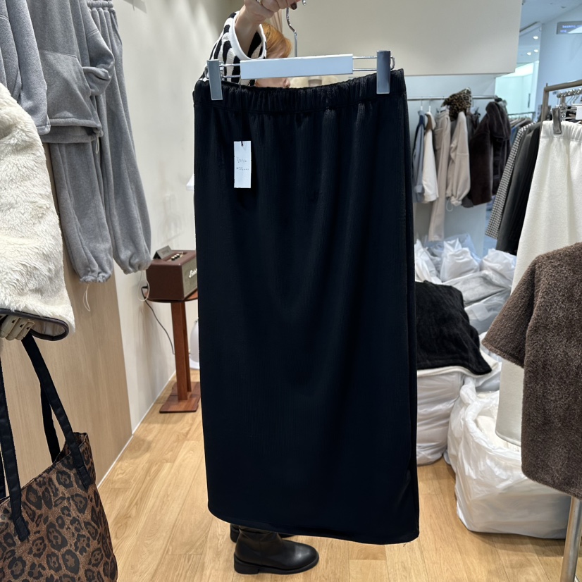 ZIPPER東大門㊣實拍女士新品休閑時尚職業長裙加絨抓絨羅紋ZIPPER長裙圖色2