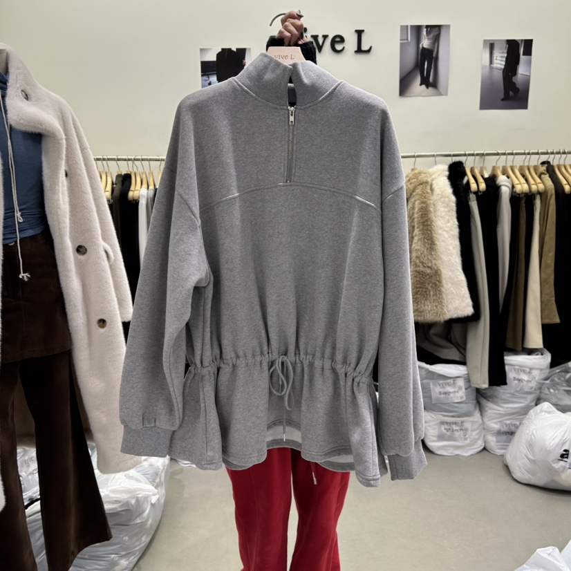 VIVEL東大門㊣實拍女士新款時尚休閑25秋冬職業人氣衛衣加絨VIVEL衛衣圖色1