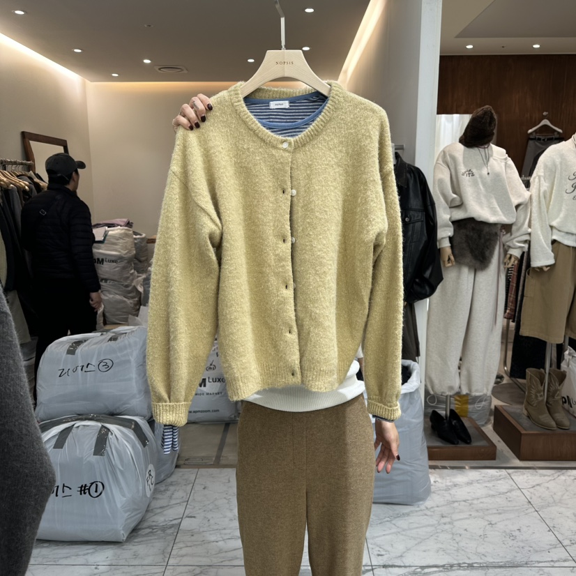 NOPSIS東大門㊣實拍女士新品時尚25秋冬推薦毛衣不含內搭開衫NOPSIS毛衣圖色2