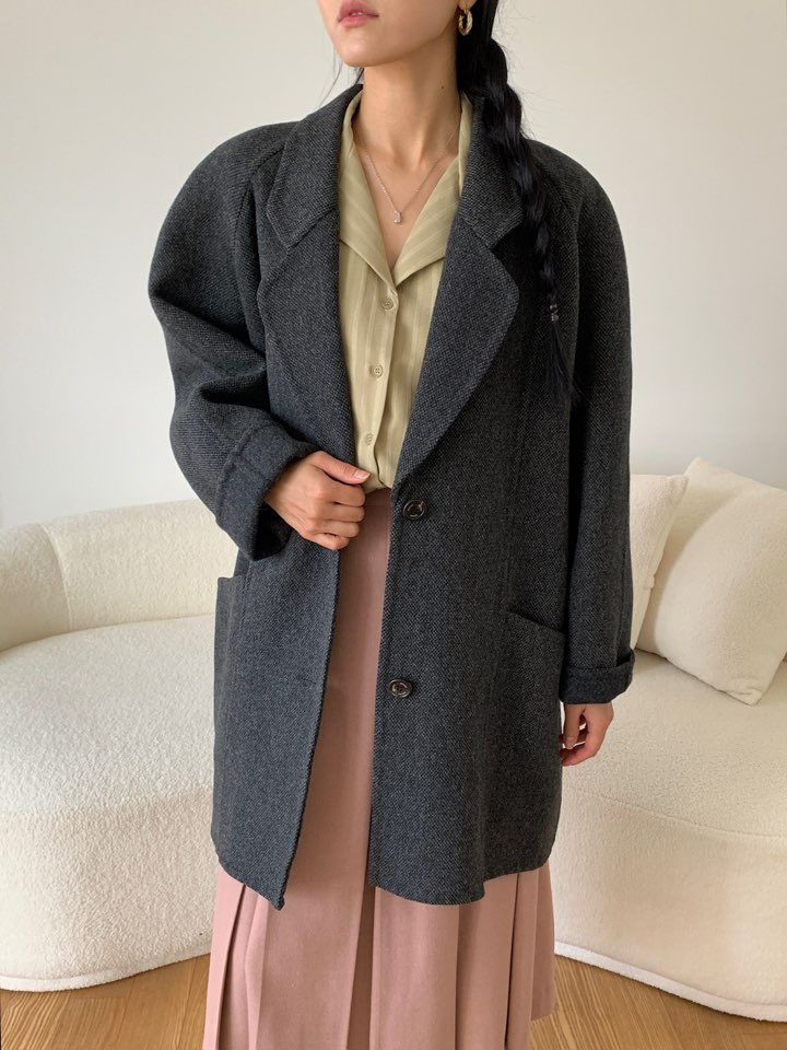 MILUI東大門㊣實拍女裝新品熱賣職業真品人氣休閑中長款大衣MILUI中長款大衣