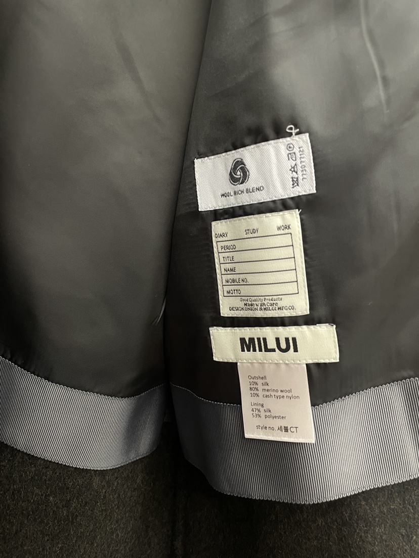 MILUI東大門㊣實拍女裝新品熱賣職業真品人氣休閑中長款大衣MILUI中長款大衣