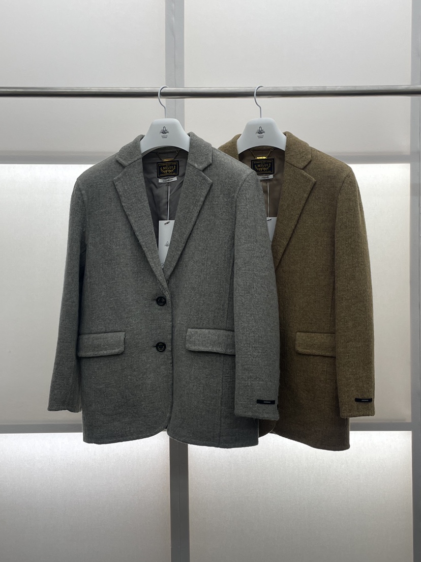 MILUI韓國直郵㊣女士新品職業真品人氣推薦25秋冬休閑短款大衣MILUI短款大衣