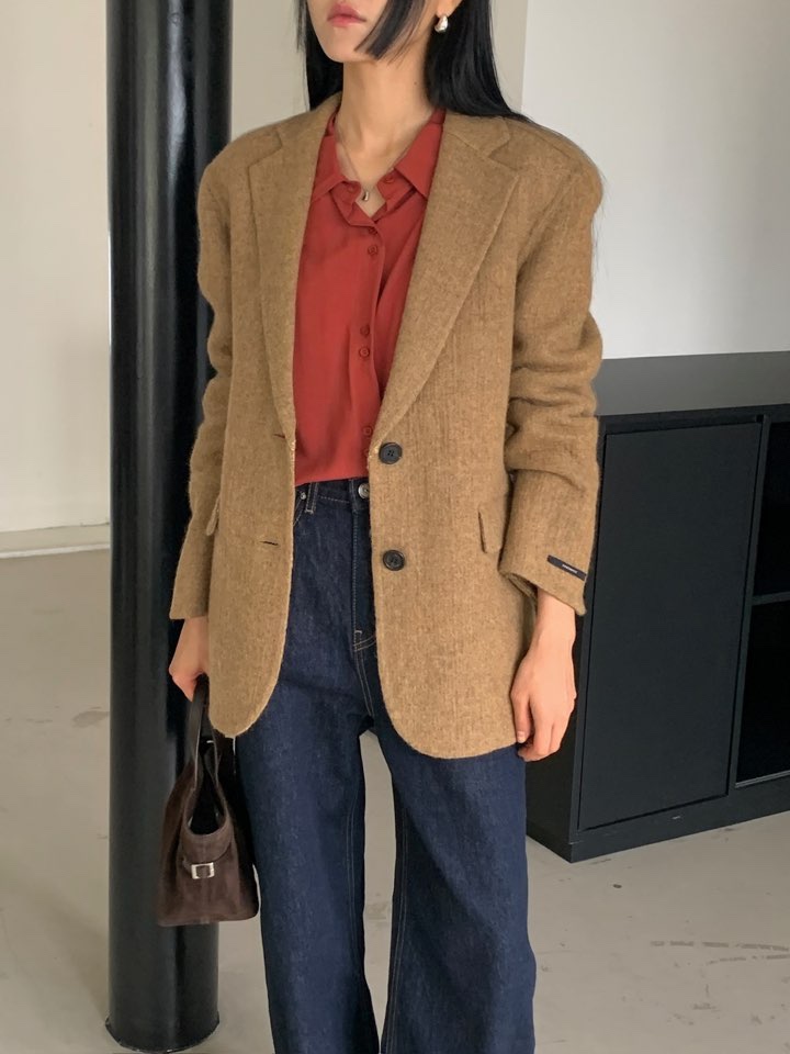 MILUI韓國直郵㊣女士新品職業真品人氣推薦25秋冬休閑短款大衣MILUI短款大衣