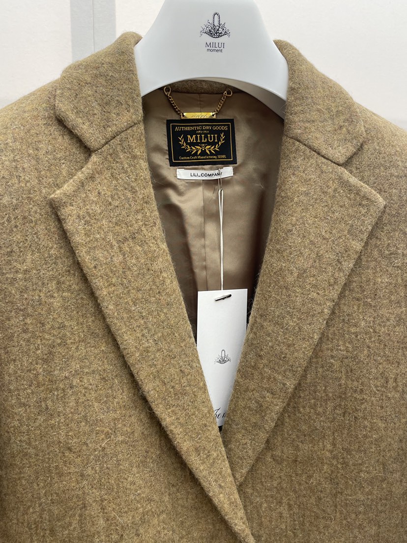 MILUI韓國直郵㊣女士新品職業真品人氣推薦25秋冬休閑短款大衣MILUI短款大衣