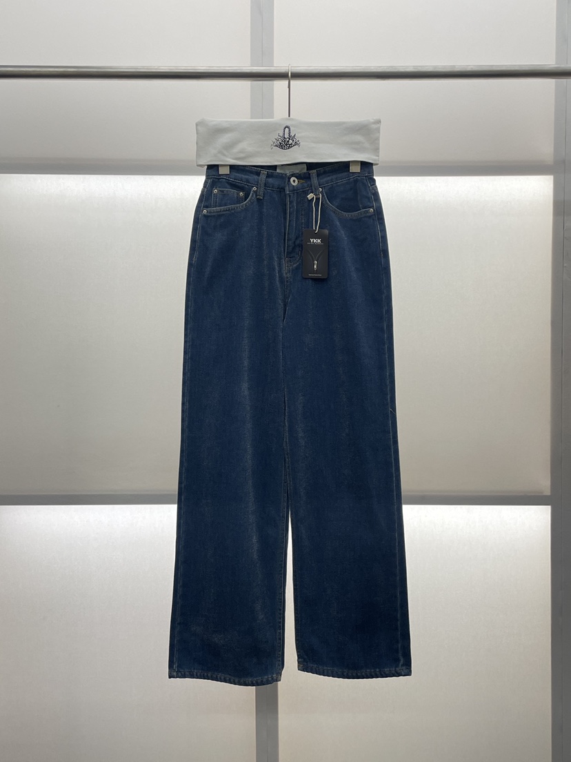 MILUI韓國代購㊣女裝新款人氣時尚休閑推薦熱賣25秋冬牛仔褲MILUI牛仔褲圖色1