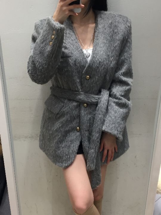 mars東大門㊣實拍女士新品時尚休閑熱賣人氣25秋冬夾克含腰帶mars夾克