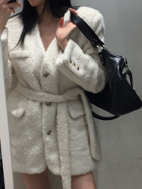 mars東大門㊣實拍女士新品時尚休閑熱賣人氣25秋冬夾克含腰帶mars夾克