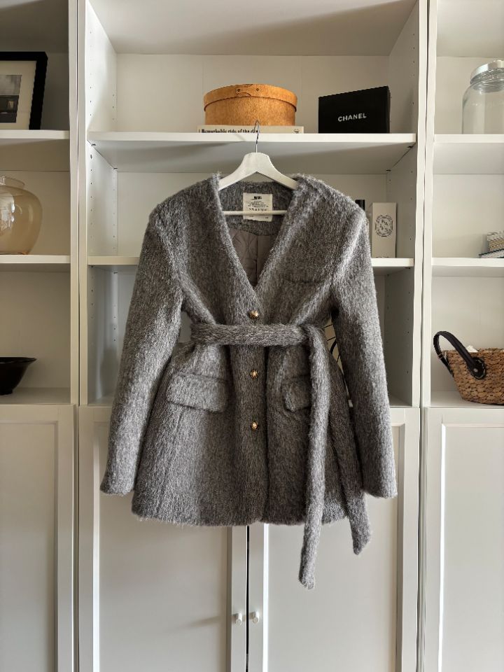 mars東大門㊣實拍女士新品時尚休閑熱賣人氣25秋冬夾克含腰帶mars夾克圖色2