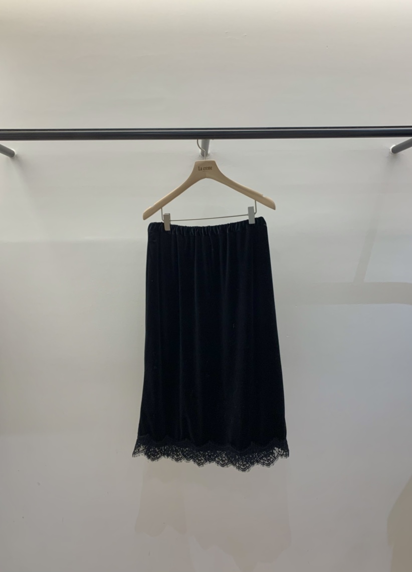 LA CREME東大門㊣實拍女士新品職業熱賣半身裙中短裙天鵝絨LA CREME半身裙/中短裙圖色3