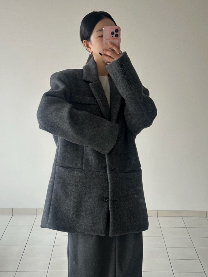 BYRING韓國代購㊣女士新品真品熱賣時尚25秋冬推薦夾克羊毛BYRING夾克圖色1