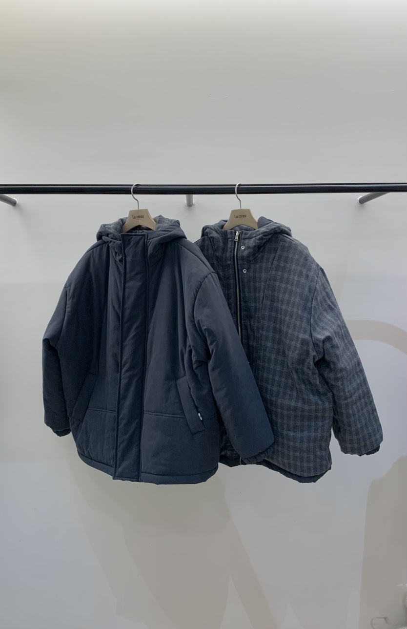 LA CREME東大門㊣直郵女士新品職業25秋冬夾克格紋雙面絎縫LA CREME夾克