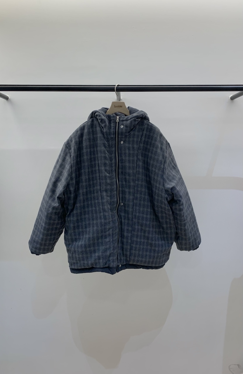 LA CREME東大門㊣直郵女士新品職業25秋冬夾克格紋雙面絎縫LA CREME夾克圖色2