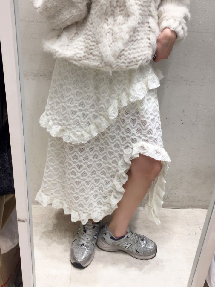 mars韓國代購㊣女士新品推薦人氣真品休閑半身裙中短裙荷葉邊mars半身裙/中短裙