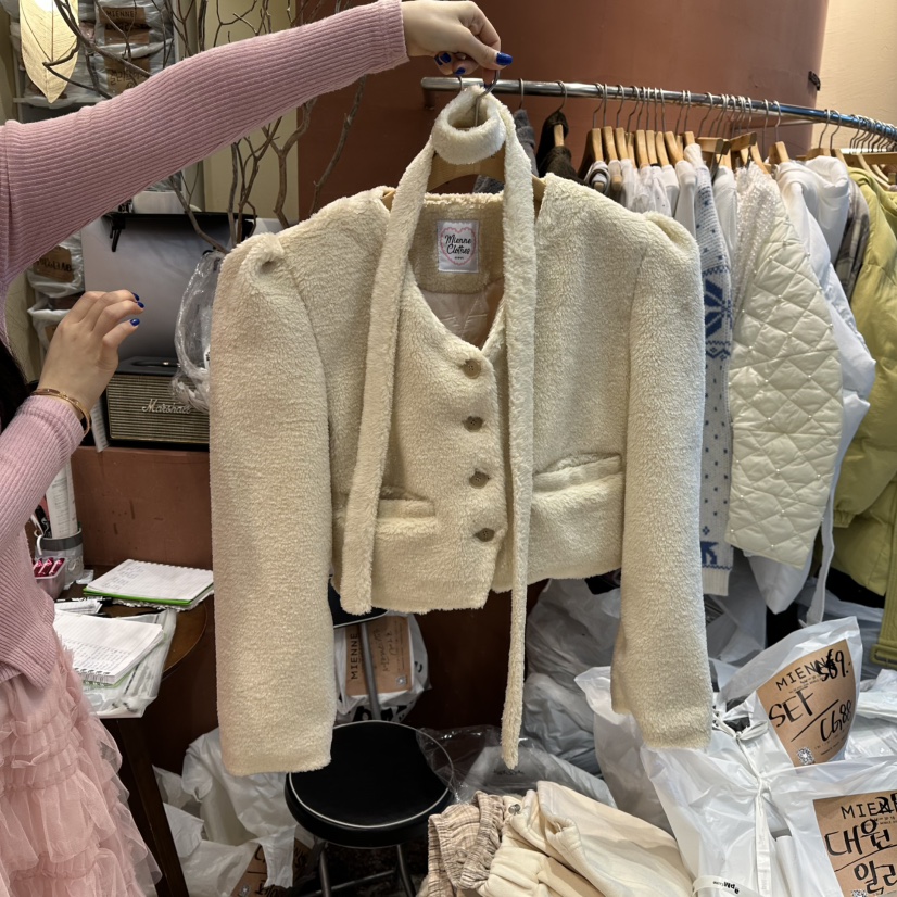 MIENNE韓國代購㊣女裝新品熱賣25秋冬真品時尚推薦夾克含脖帶MIENNE夾克圖色1