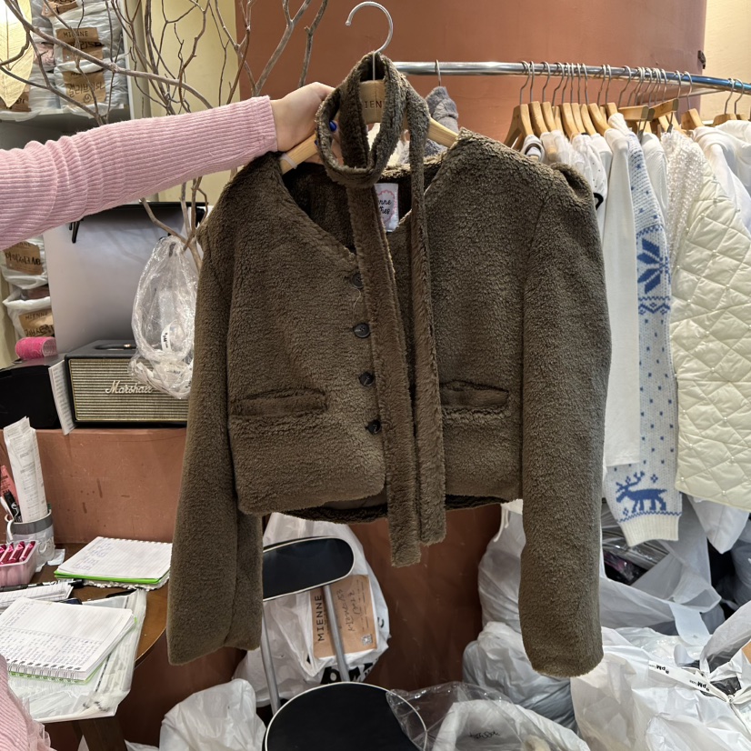 MIENNE韓國代購㊣女裝新品熱賣25秋冬真品時尚推薦夾克含脖帶MIENNE夾克圖色3