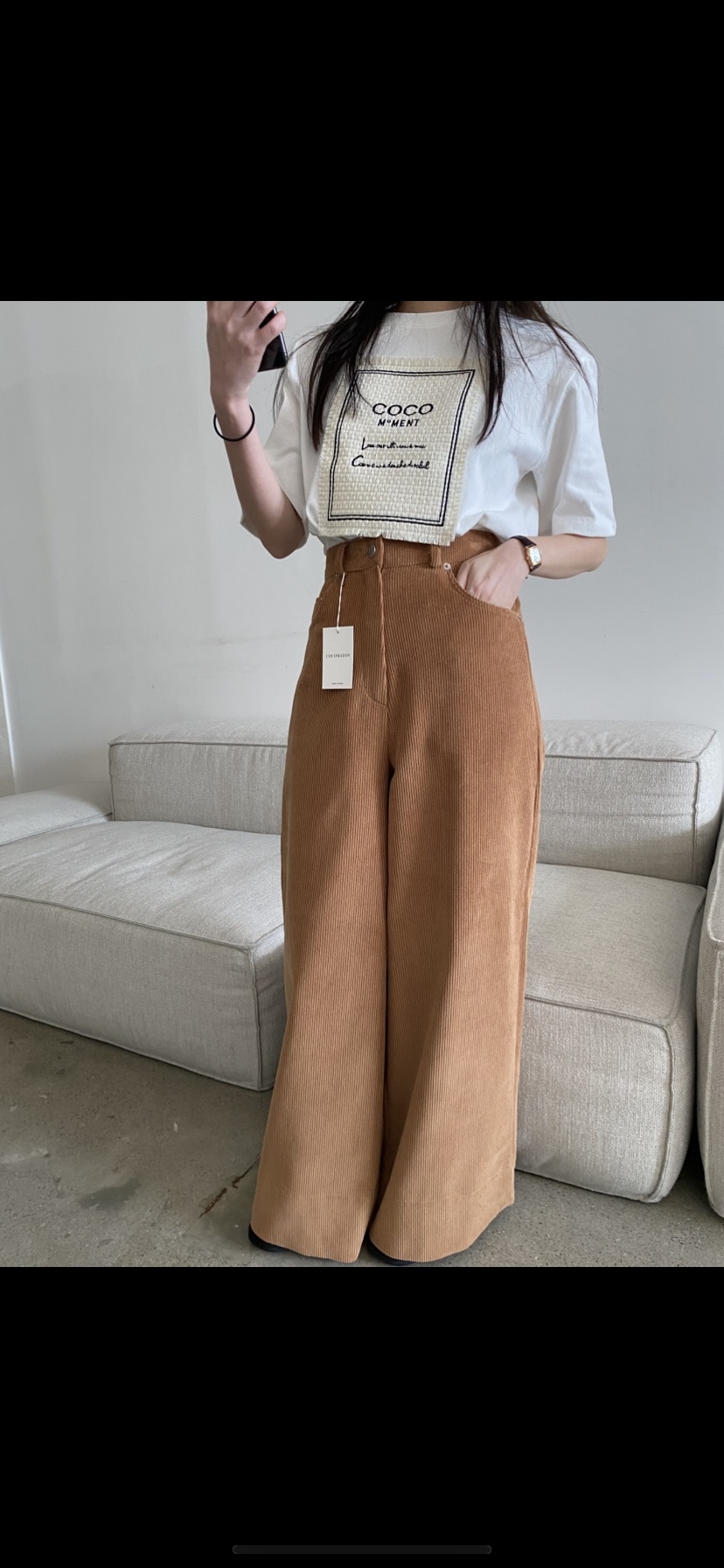 COCOMATON東大門㊣代購女裝新品職業真品25秋冬休閑褲燈芯絨COCOMATON休閑褲