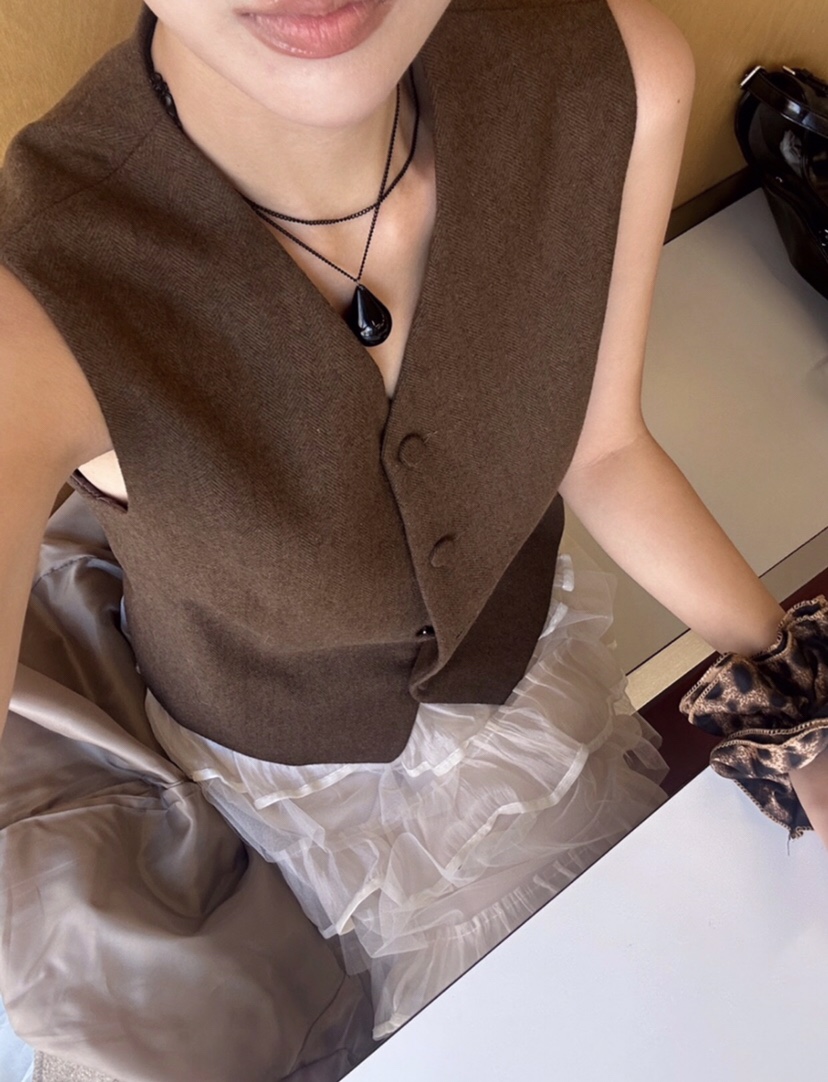 LETAILOR韓國代購㊣女裝新品職業休閑熱賣推薦時尚25秋冬馬甲LETAILOR馬甲