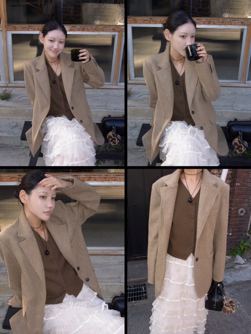 LETAILOR韓國代購㊣女裝新品職業休閑熱賣推薦時尚25秋冬馬甲LETAILOR馬甲