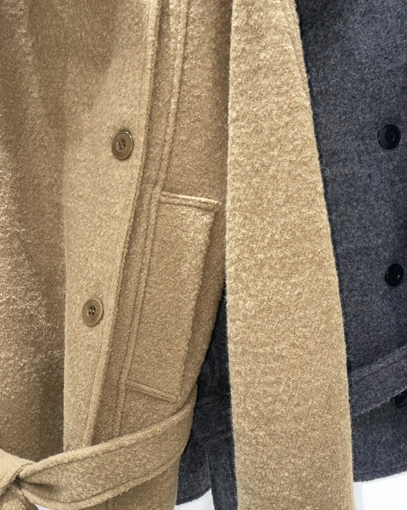 NOPROBLEM韓國直郵㊣女士新款職業人氣時尚熱賣短款大衣含腰帶NOPROBLEM短款大衣