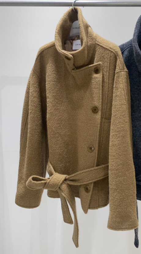 NOPROBLEM韓國直郵㊣女士新款職業人氣時尚熱賣短款大衣含腰帶NOPROBLEM短款大衣圖色1